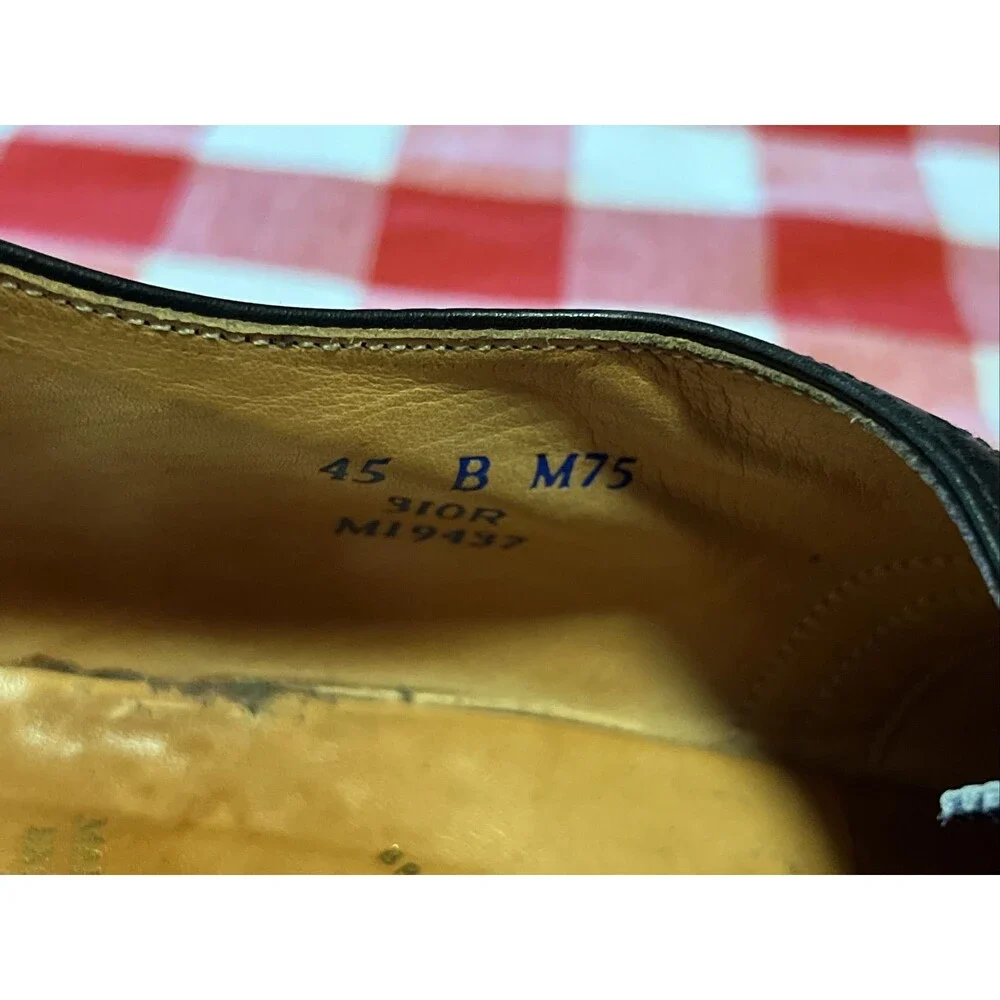 Peal & Co Medallion Toe Black Dress Shoes Minty Retro Mens Brooks Brothers 12 45